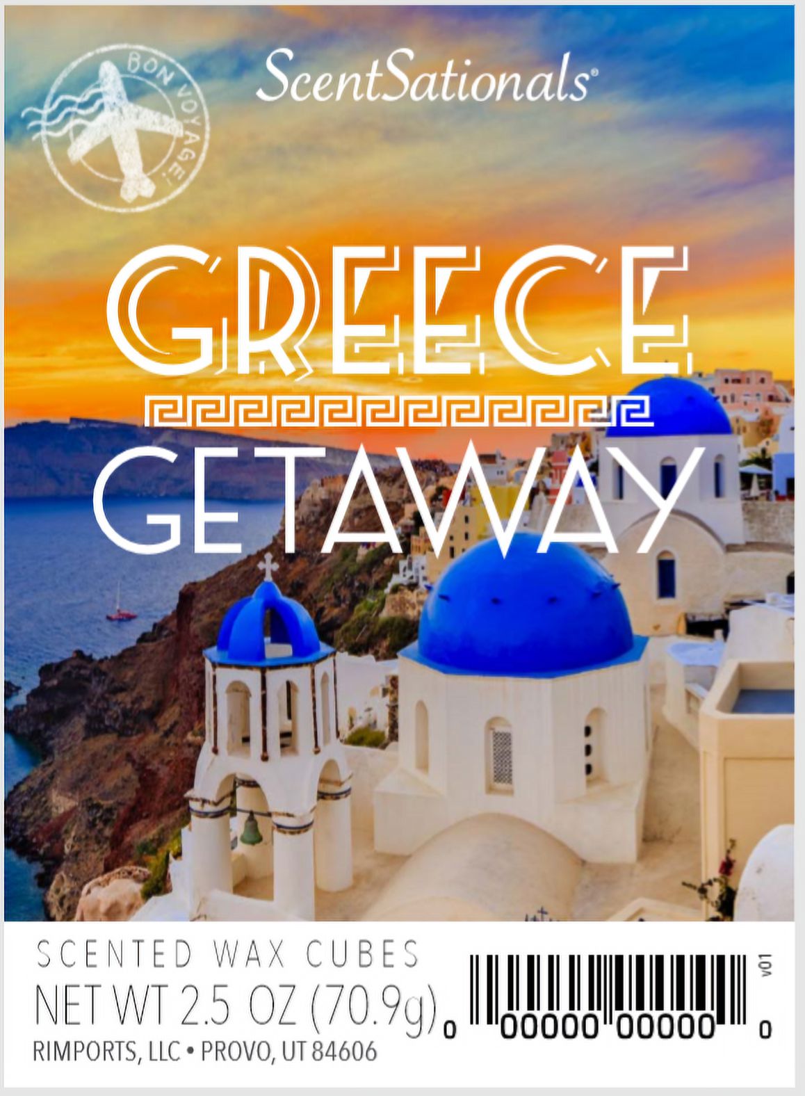 Greece Getaway Scented Wax Melts, ScentSationals, 2.5oz 